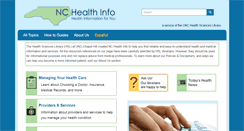 Desktop Screenshot of nchealthinfo.org